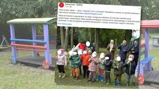Toast dzieci na otwarciu placu zabaw