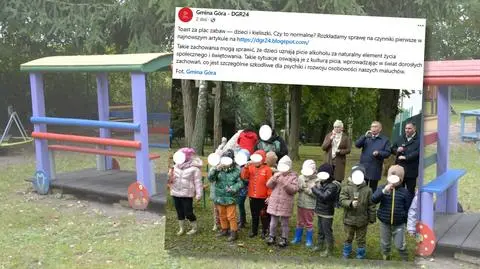Toast dzieci na otwarciu placu zabaw