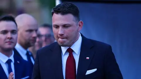 Sławomir Mentzen, w tle Łukasz Rzepecki 