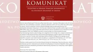 Komunikat prokuratury