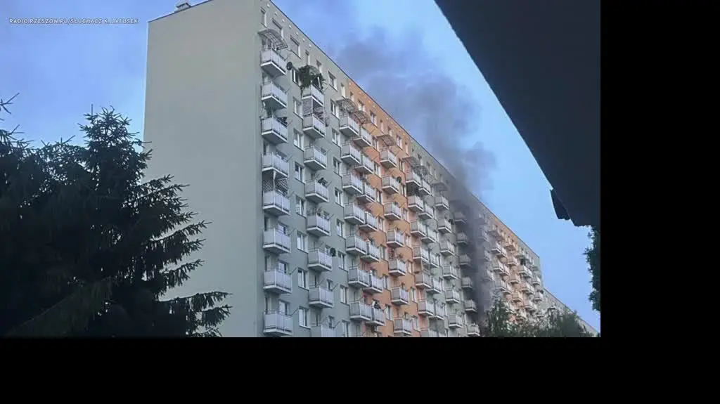 Pożar w bloku w Rzeszowie