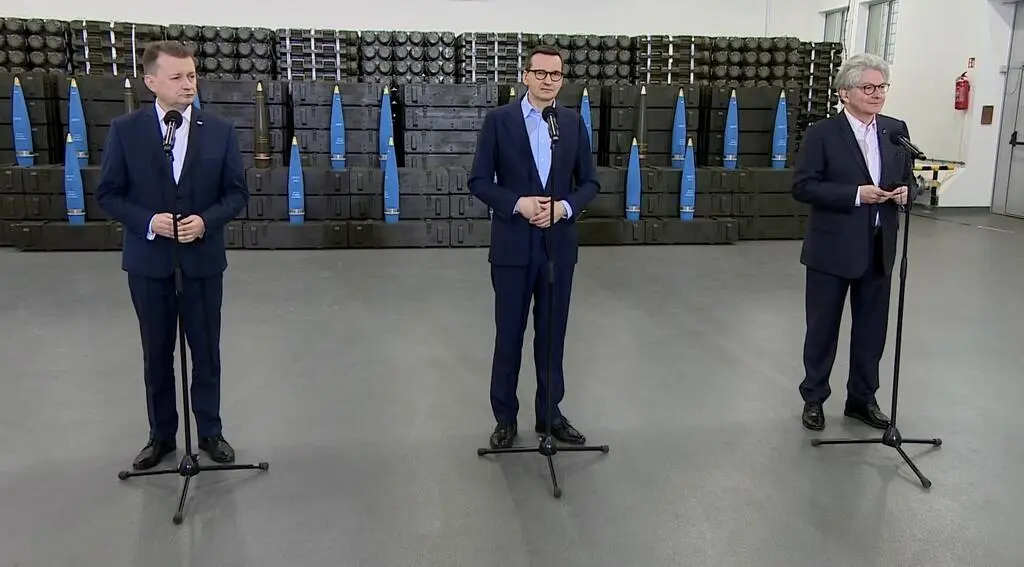 Mariusz Błaszczak, Mateusz Morawiecki i Thierry Breton