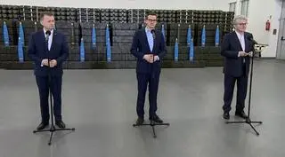 Mariusz Błaszczak, Mateusz Morawiecki i Thierry Breton