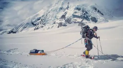 Michał Leksiński w drodze na Denali 