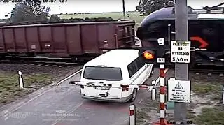 Wjechał na przejazd kolejowy przy czerwonym świetle