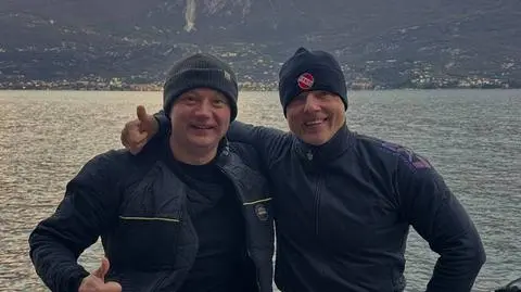 Maciej Jurasz i Paweł Uramowski 30 minut po wyjściu z wody