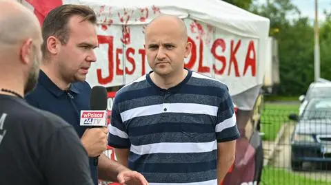Dariusz Matecki przy tak zwanym punkcie kontroli obywatelskiej