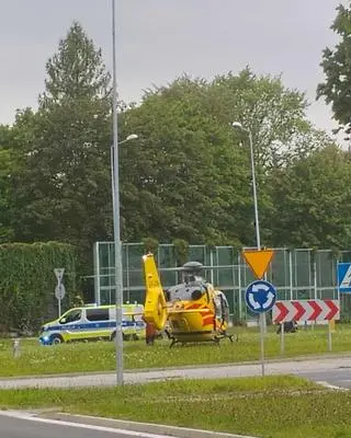 Na miejscu lądował śmigłowiec LPR