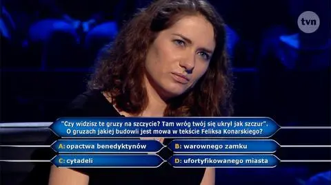 Pytanie w "Milionerach" za 40 tysięcy złotych o tekst Feliksa Konarskiego