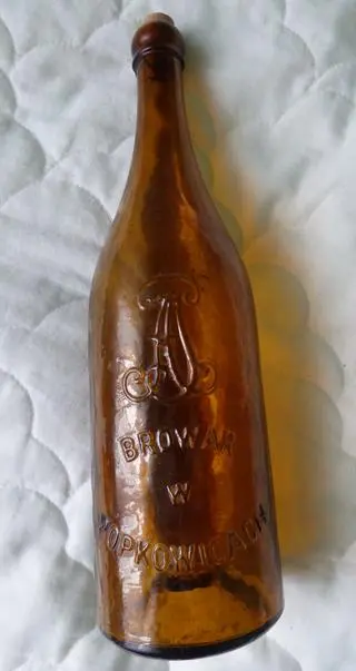 Butelka browaru Popkowice z około 1900 roku 