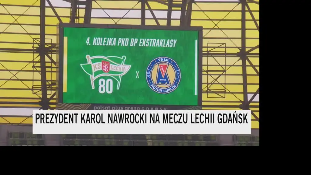Karol Nawrocki na meczu Lechii Gdańsk