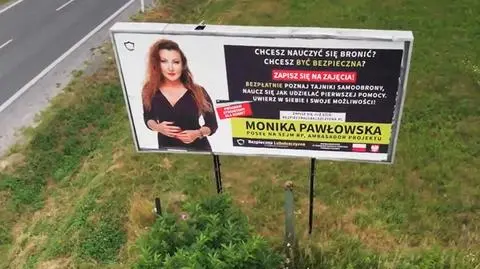 Billboard z wizerunkiem posłanki PiS Moniki Pawłowskiej
