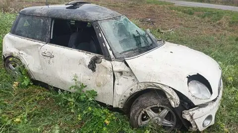 Chciała ominąć zwierzę, które wybiegło na jezdnię, dachowała