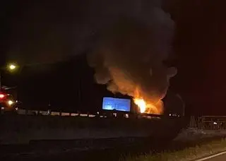 Pożar autobusu na zakopiance