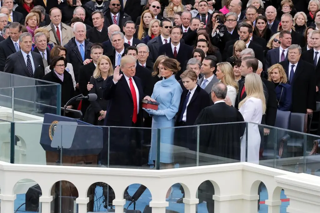 Melania Trump podczas inauguracji prezydentury swojego męża w 2017 roku