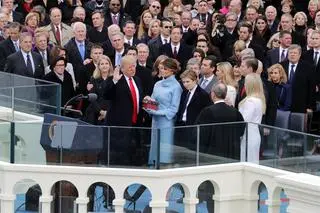 Melania Trump podczas inauguracji prezydentury swojego męża w 2017 roku