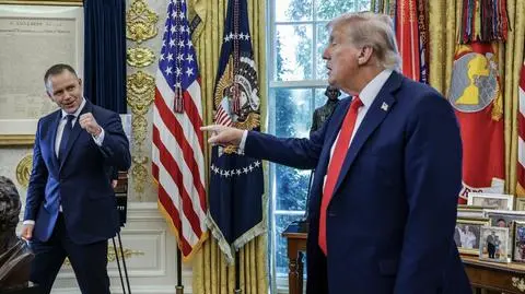 Donald Trump i Karol Nawrocki w Gabinecie Owalnym