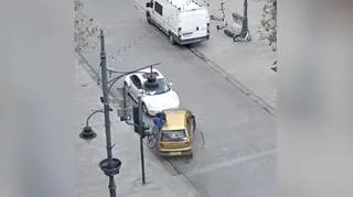 Rowerzysta został przewieziony do szpitala