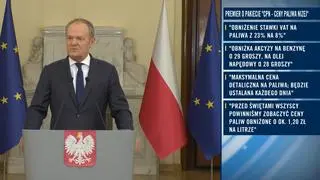 Premier Donald Tusk zapowiedział pakiet "CPN - ceny paliw niżej"