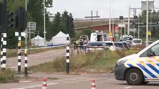 Służby na miejscu zabójstwa