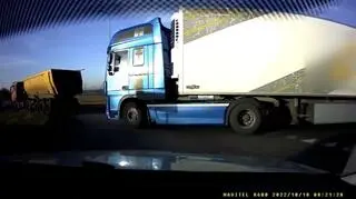 Kierowca ciężarówki zajeżdżał innemu kierowcy drogę
