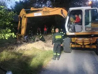 Pomógł właściciel koparki 