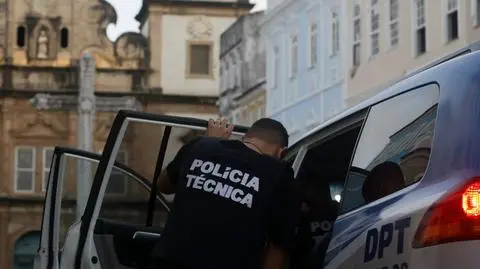Brazylia. Służby przed kościołem świętego Franciszka z Asyżu w mieście Salvador