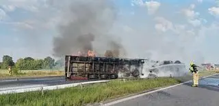 Pożar ciężarówki na A4