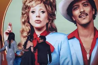 Lady Gaga i Bruno Mars na rozdaniu nagród Grammy w 2025 roku
