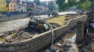 Zniszczona infrastruktura gazowa w Lądku-Zdroju