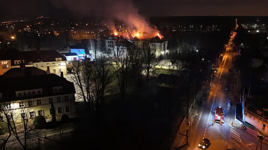 Pożar w centrum Zgierzu 