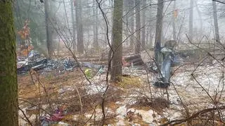 Miejsce katastrofy śmigłowca