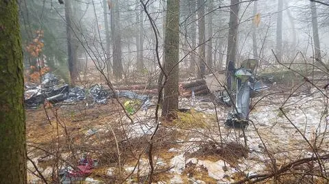 Miejsce katastrofy śmigłowca