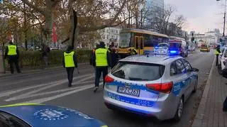 Zderzenie tramwajów i autobusu w alei "Solidarności"