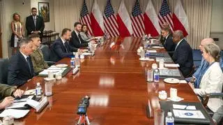 Kierownictwo polskiego MON w czasie rozmowy w Pentagonie 