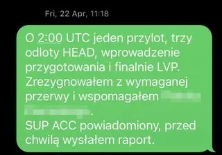 SMS wysłany przez kontrolera
