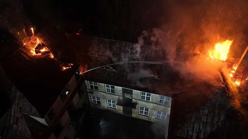 Pożar w centrum Zgierzu 