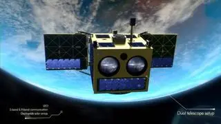 Satelita EagleEye w przestrzeni kosmicznej - wizualizacja
