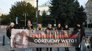 Protest obrońców zwierząt przed Sejmem