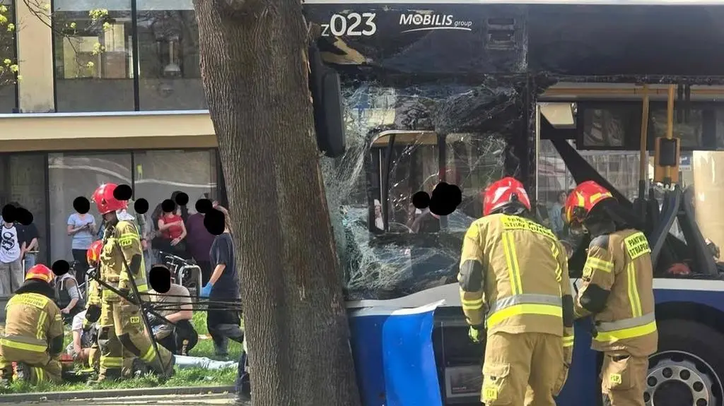 Wypadek autobusu w Krakowie