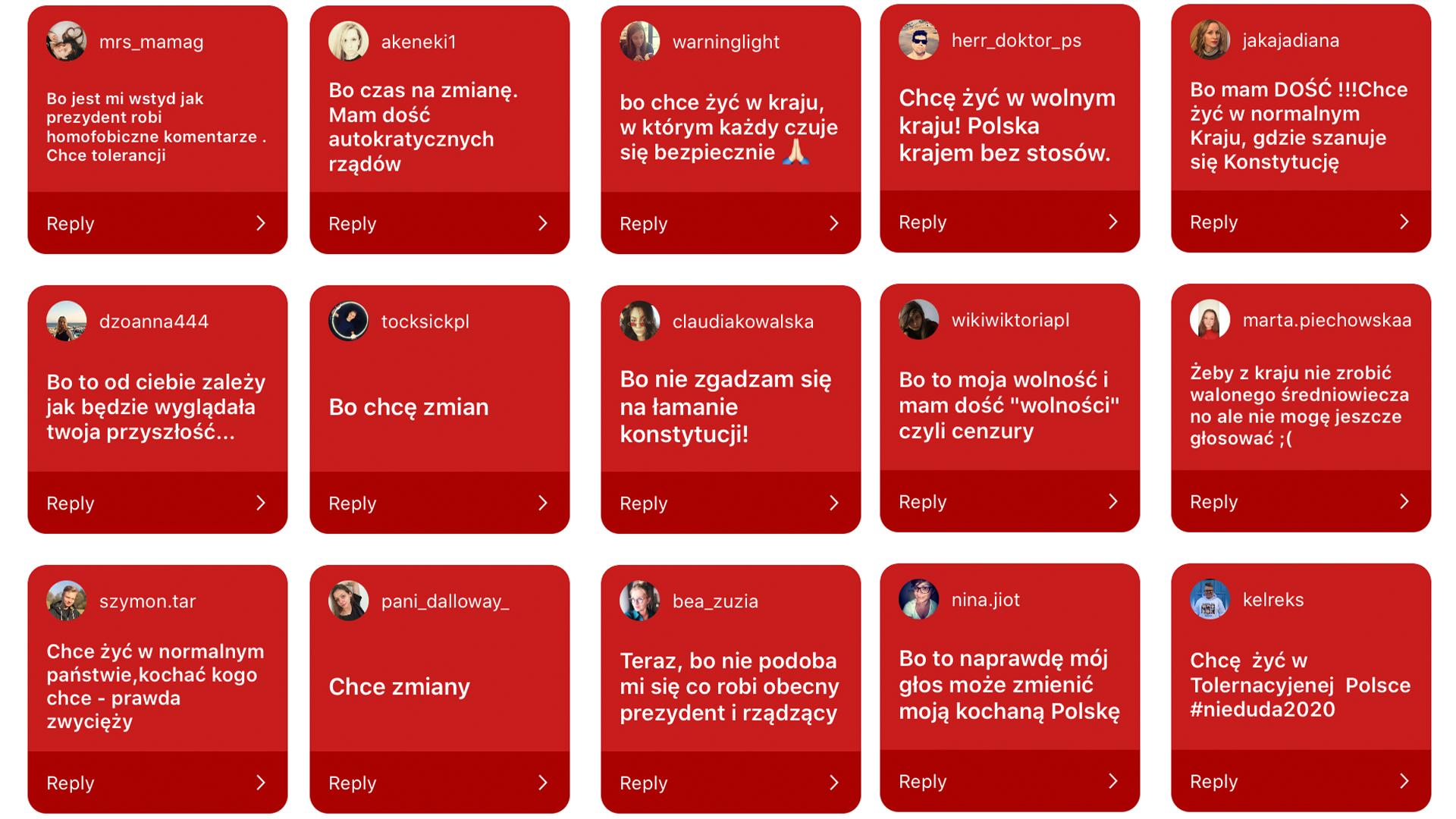 Odpowiedzi użytkowników Instagrama na pytanie TVN24: "dlaczego wybory są dla Ciebie ważne"?