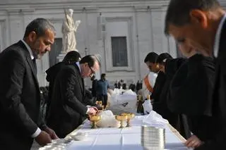 Vatican - the funeral of Pope Francis.  The funeral mass of Pope Francis in St. Piotr