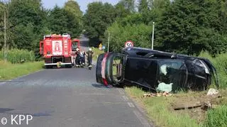Pijany kierowca wjechał do rowu