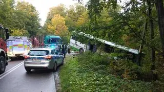 Zderzenie autobusu z ciężarówką na Pomorzu