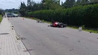 Motocyklista zderzył się z rowerzystą 