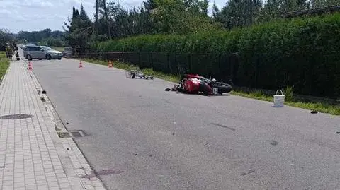 Motocyklista zderzył się z rowerzystą 