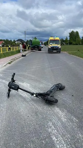 Do wypadku doszło podczas wyprzedzania hulajnogi przez samochód