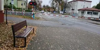 Przejazd kolejowy w centrum Iławy