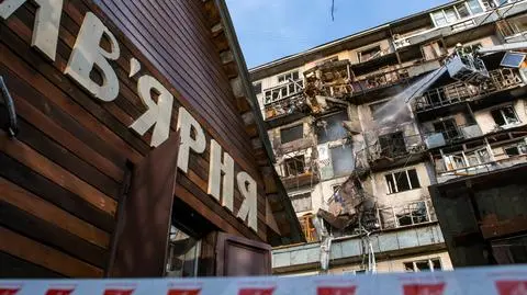 Kijów. Zniszczenia po rosyjskim ataku