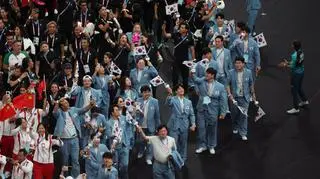 Reprezentacja Korei Południowej na ceremonii zamknięcia igrzysk olimpijskich w Paryżu